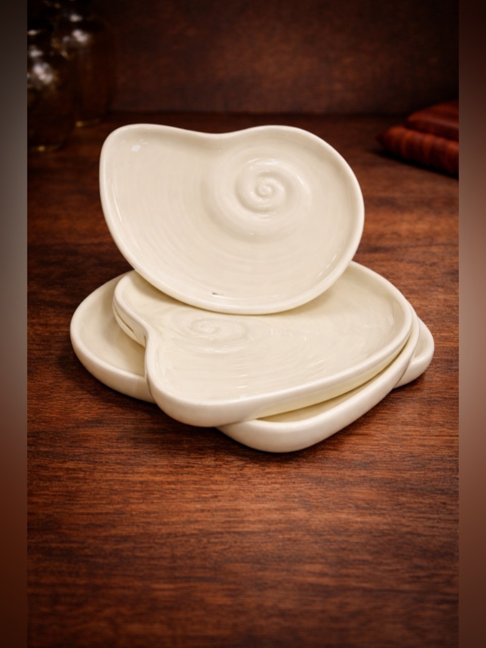 🐚 Coastal Shell-Inspired Serving Plates Set • Oceanic Seafood & Coastal Decor